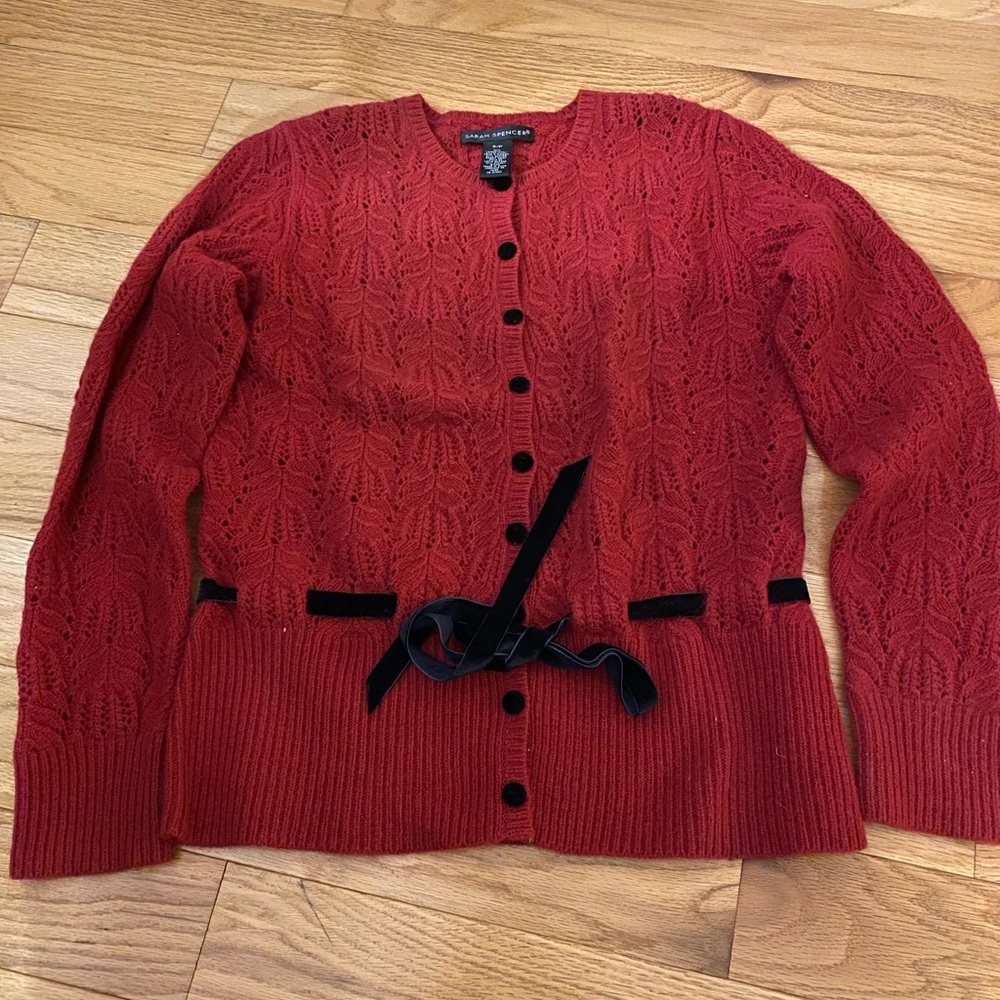 Sarah Spencer Deep Red Knit Sweater